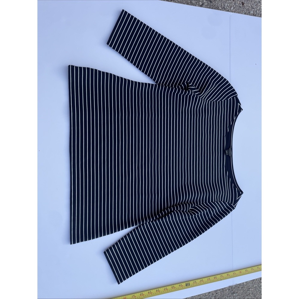 Ann Taylor blue blouse with‎ white stripes Small